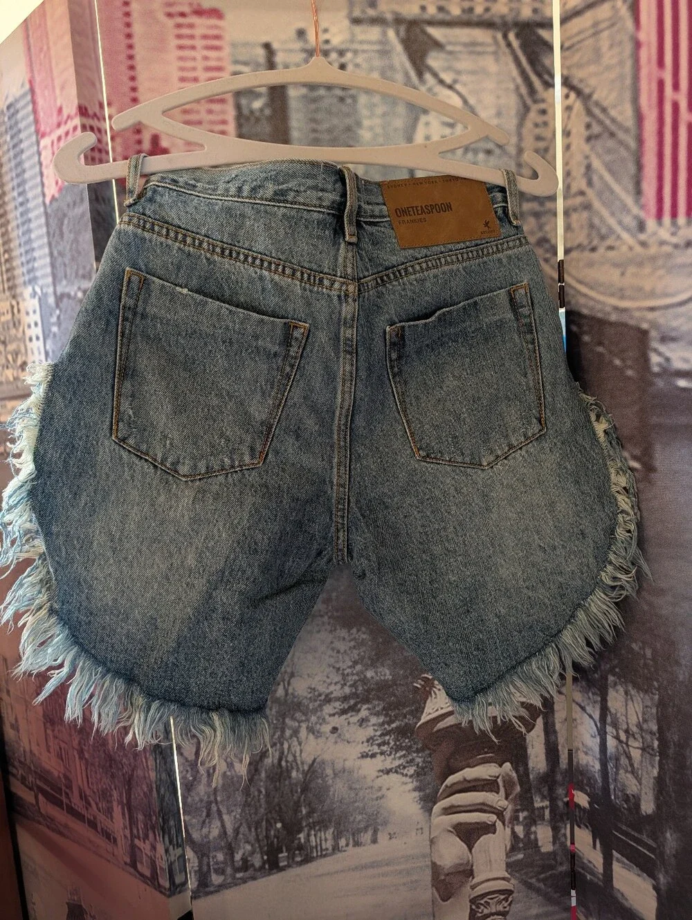 One Teaspoon X Free People Women's Frankies Low Waist Long Length Denim Shorts